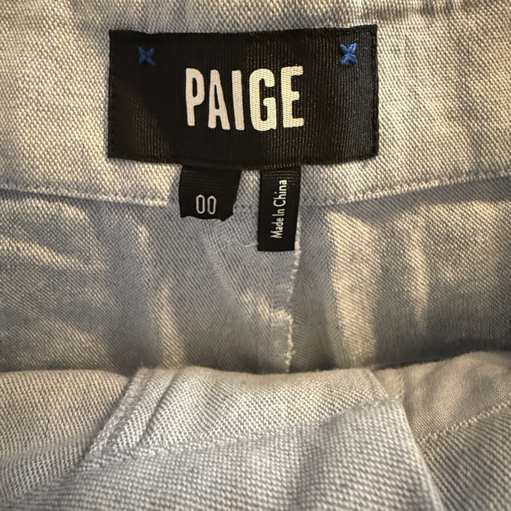 Paige Dallas Chambray Linen High Waist Wide Leg Trouser Women’s Size 00 - Picture 7 of 16